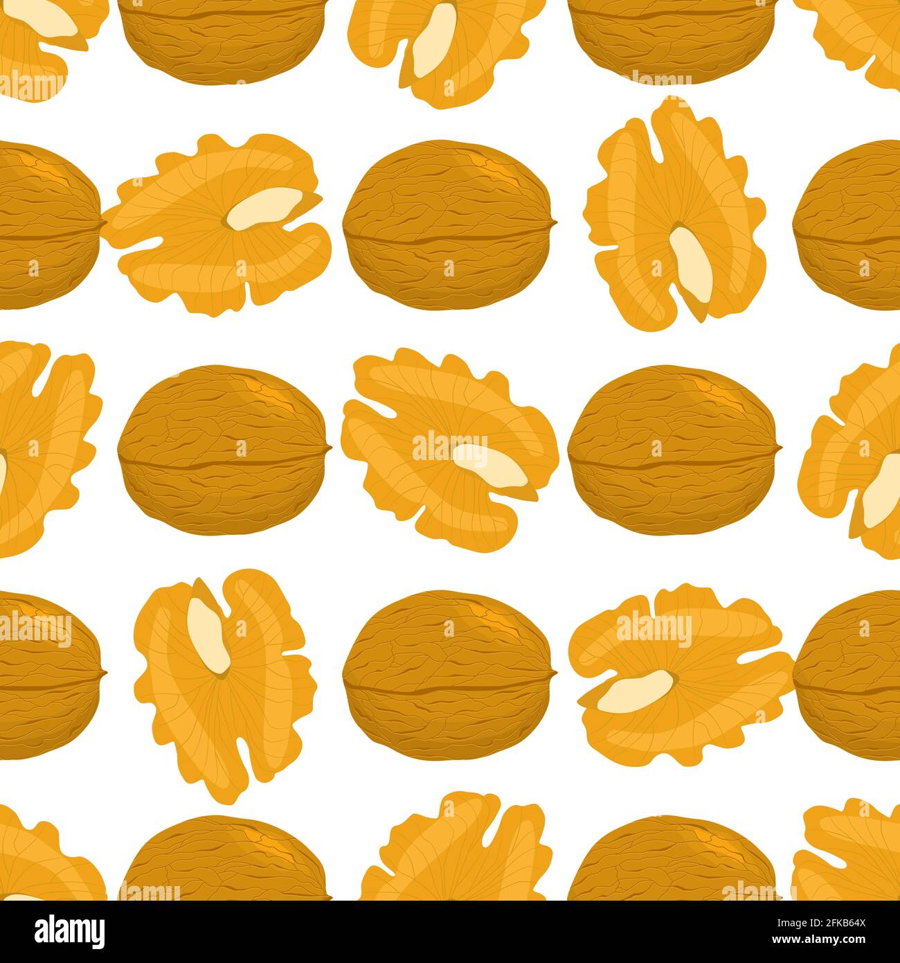 Walnut Pattern Repeat Illustration on theme big pattern identical types walnut, nut equal ...