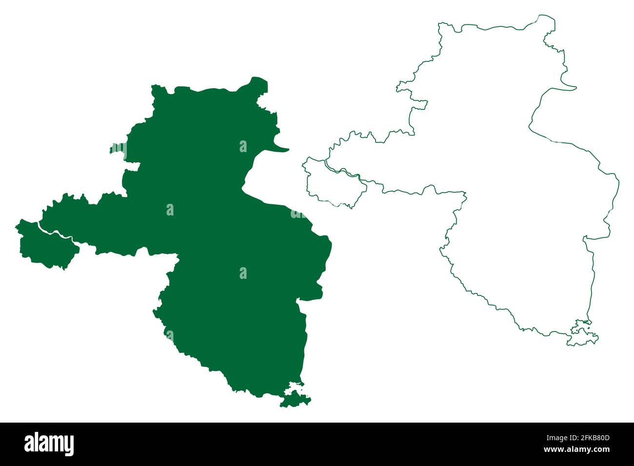 Palakkad district (Kerala State, Republic of India) map vector