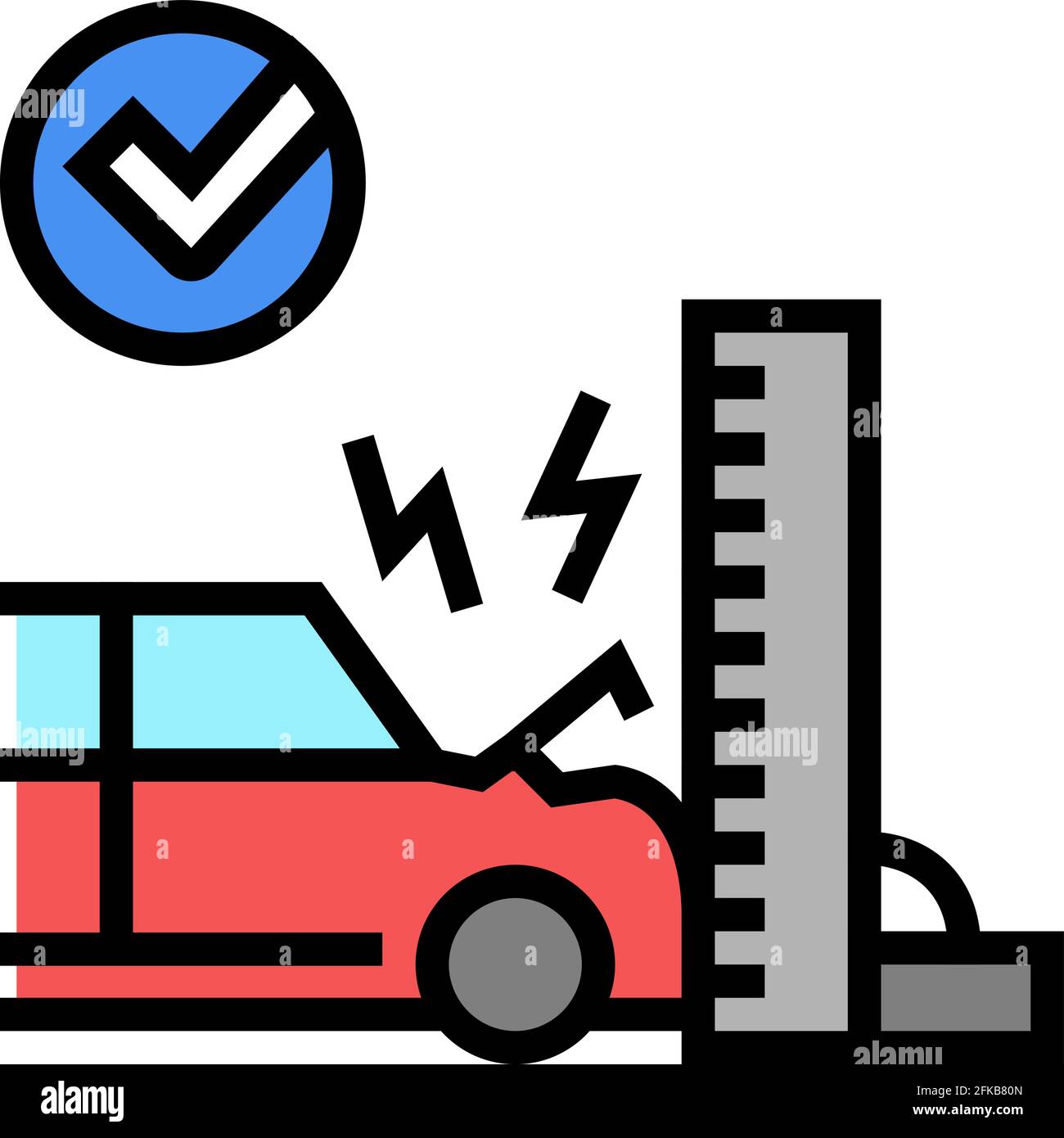 crash test car color icon vector illustration Stock Vector Image & Art