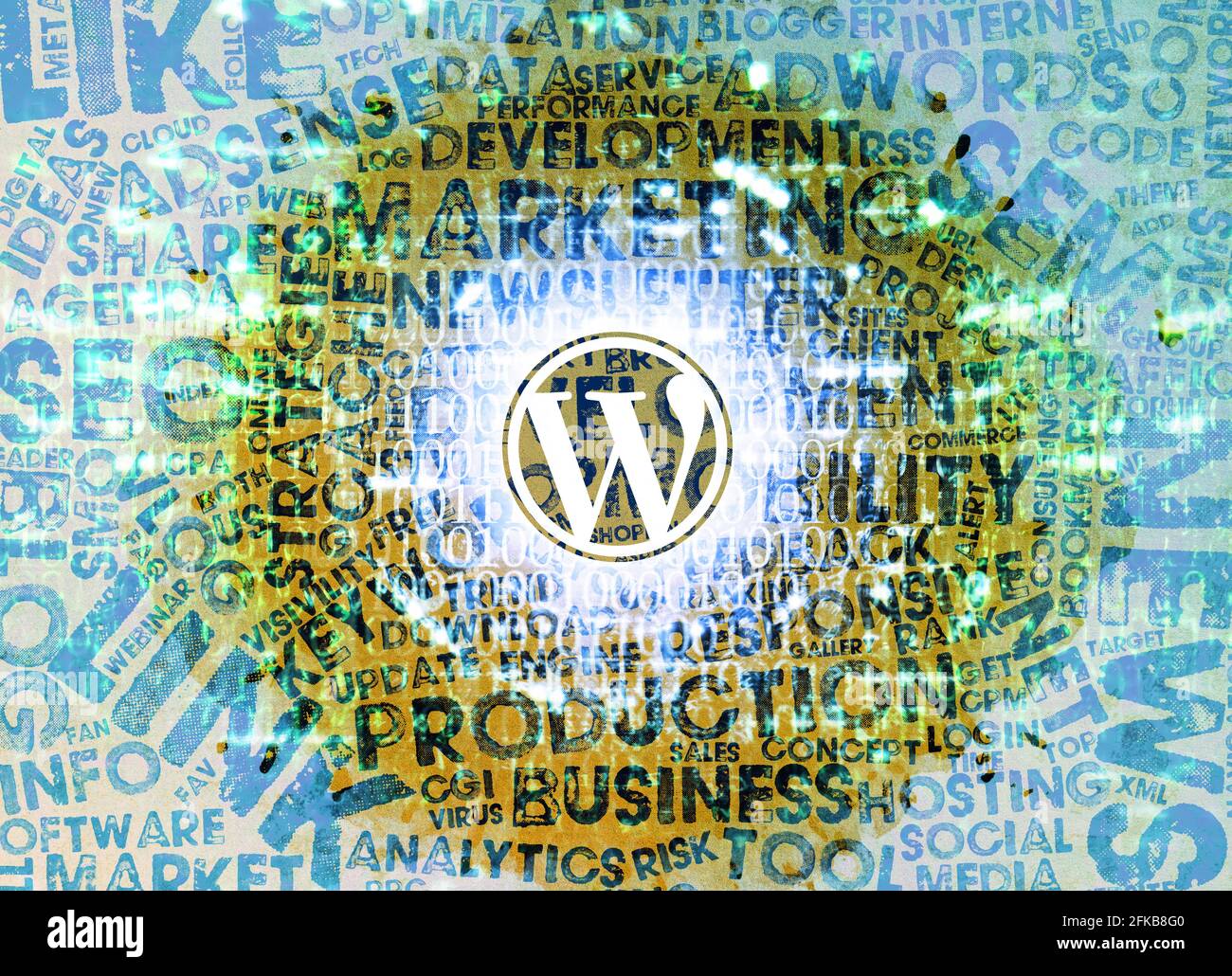 Wordpress; WordPress concept on background Stock Photo Alamy