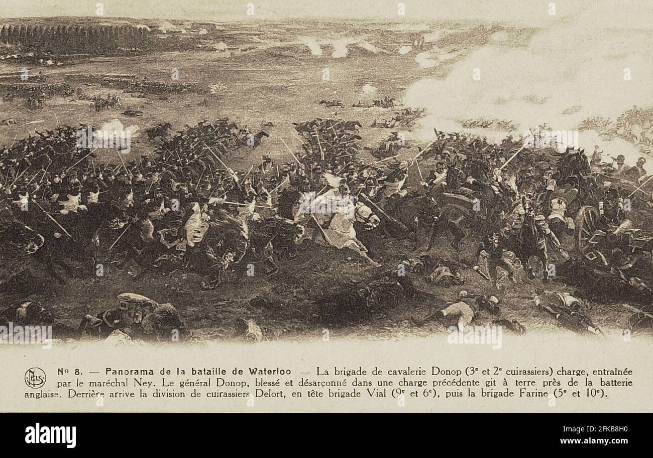 Battle of Waterloo The charge of Donop cavalry brigade, lead by