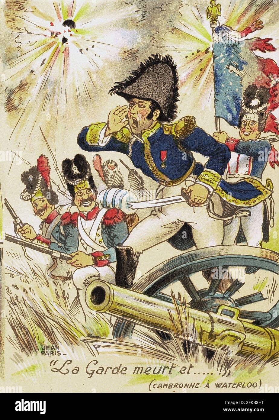 Battle of Waterloo: General Cambronne shouting: "la garde se meurt et ne se  rend pas" (the guard dies but does not surrender) 18th June 1815 Paris,  Fondation Napoléon Stock Photo - Alamy