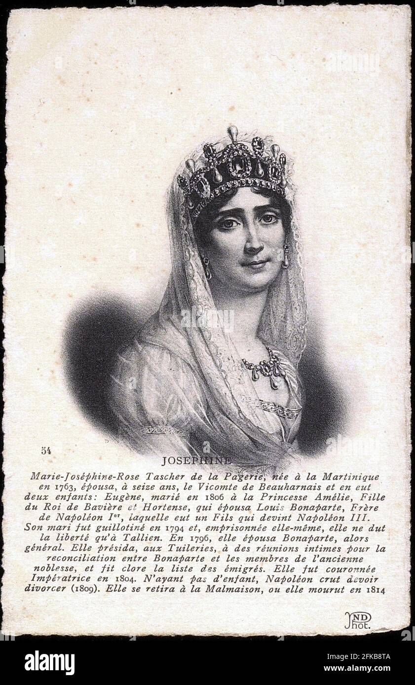 Portrait of Empress Joséphine, first wife of Napoleon I.  Paris, Fondation Napoléon Stock Photo
