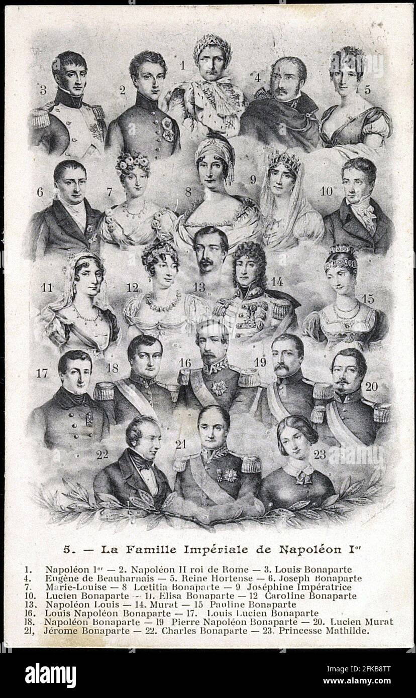 Portraits of Napoleon I, Empresses Joséphine and Marie-Louise and the Emperor's family.  Paris, Fondation Napoléon Stock Photo