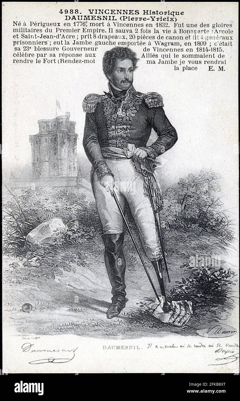 Portrait of General Daumesnil.  Paris, Fondation Napoléon Stock Photo