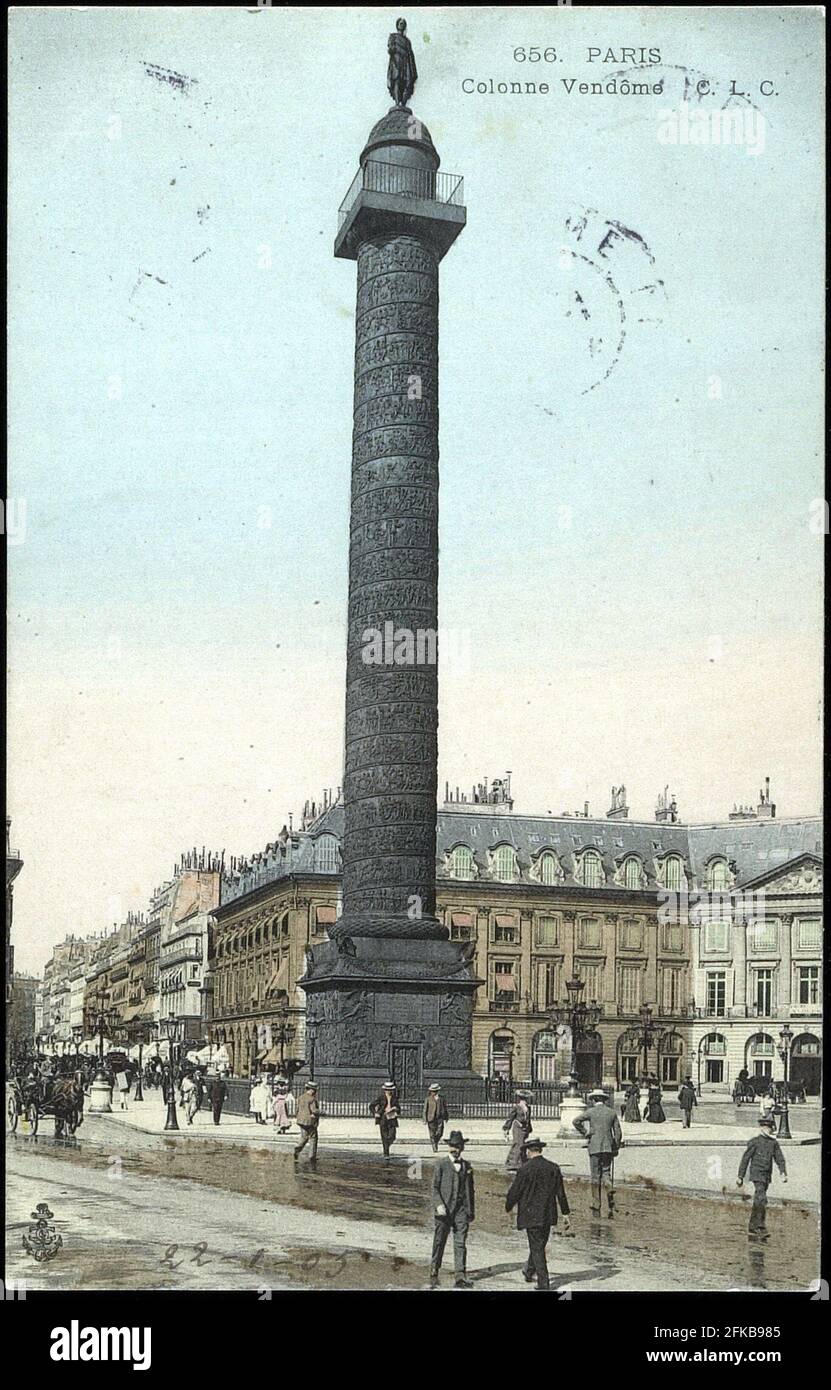 The Column in Place Vendôme, Paris.  Paris, Fondation Napoléon Stock Photo