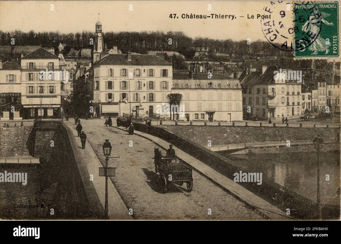 CHATEAU-THIERRY. French department: 02 - Aisne Postcard End of 19th century - beginning of 20th century Stock Photo