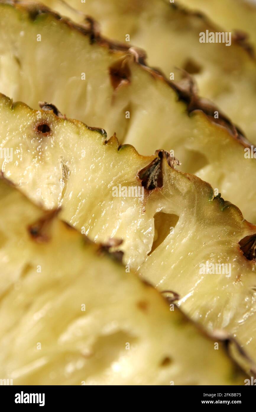 pineapple (Ananas comosus, Ananas sativus), sliced pineapple Stock Photo