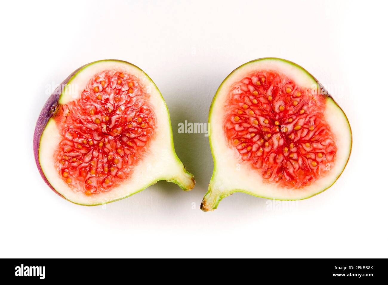 fig (Ficus carica), halved fruit Stock Photo