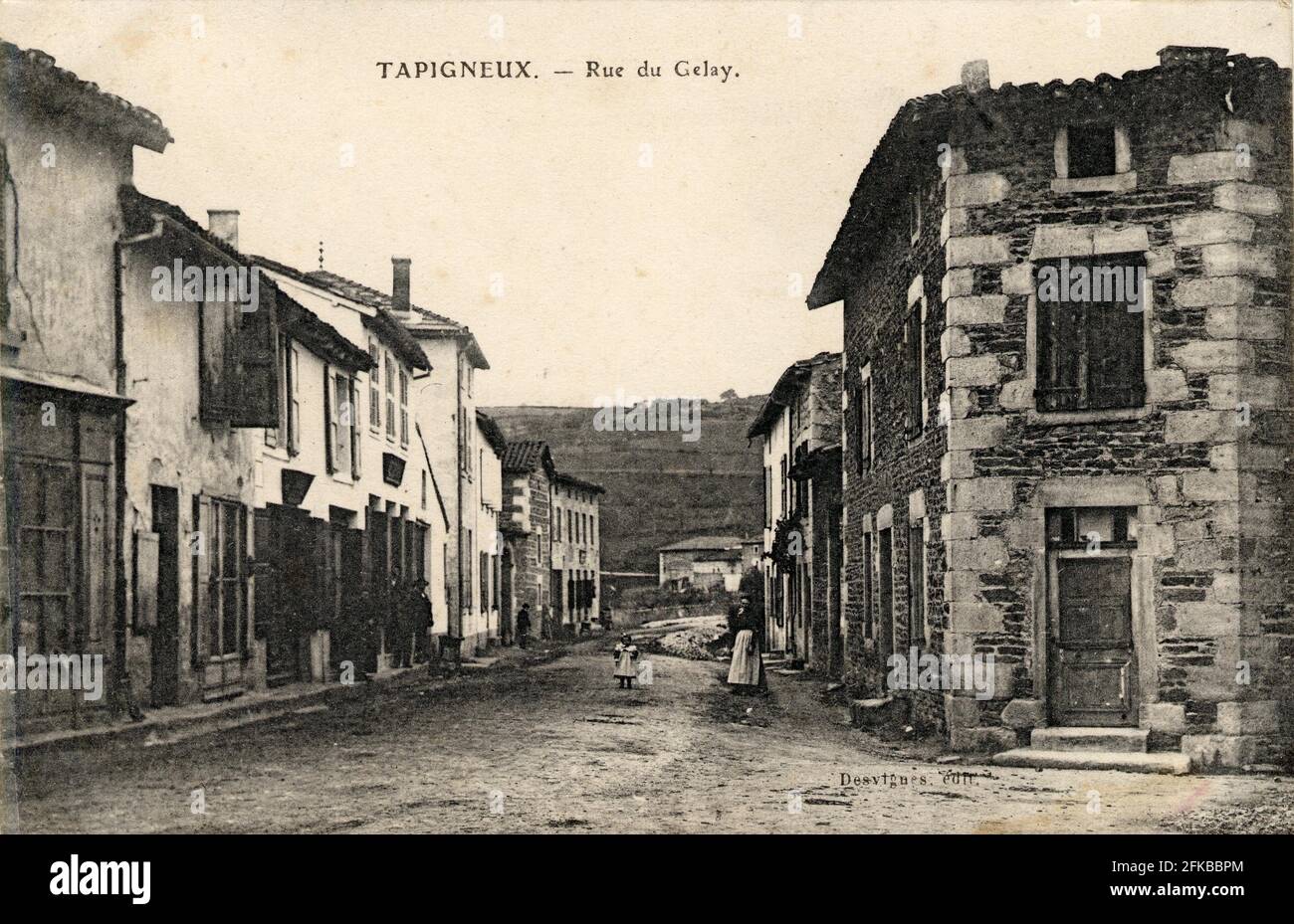 TAPIGNEUX. French department: 42 - Loire Postcard End of 19th century - beginning of 20th century Stock Photo