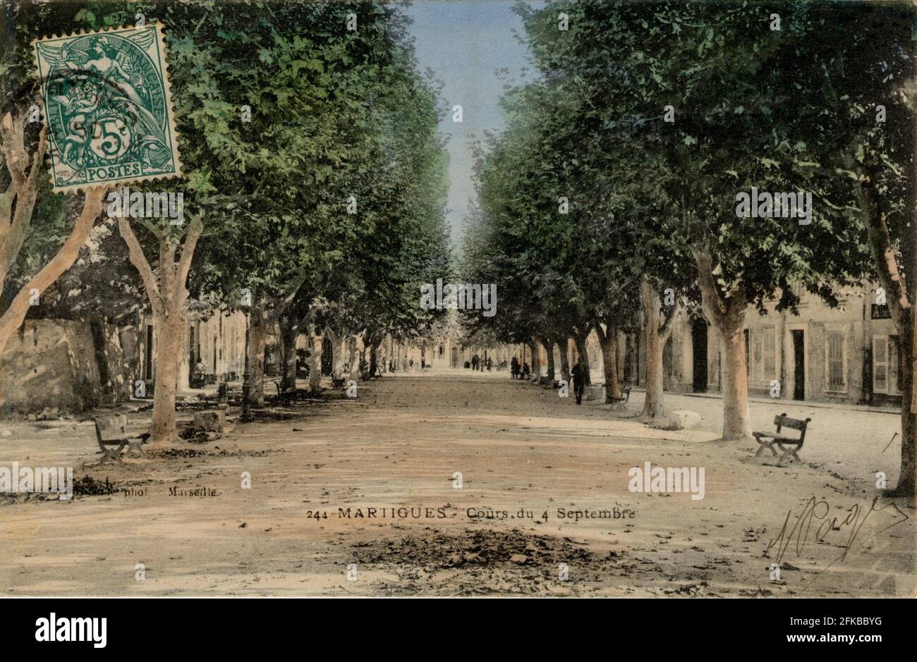MARTIGUES. French department: 13 - Bouches-du-Rhône. Region: Provence-Alpes-Côte d'Azur. Postcard End of 19th century - beginning of 20th century Stock Photo