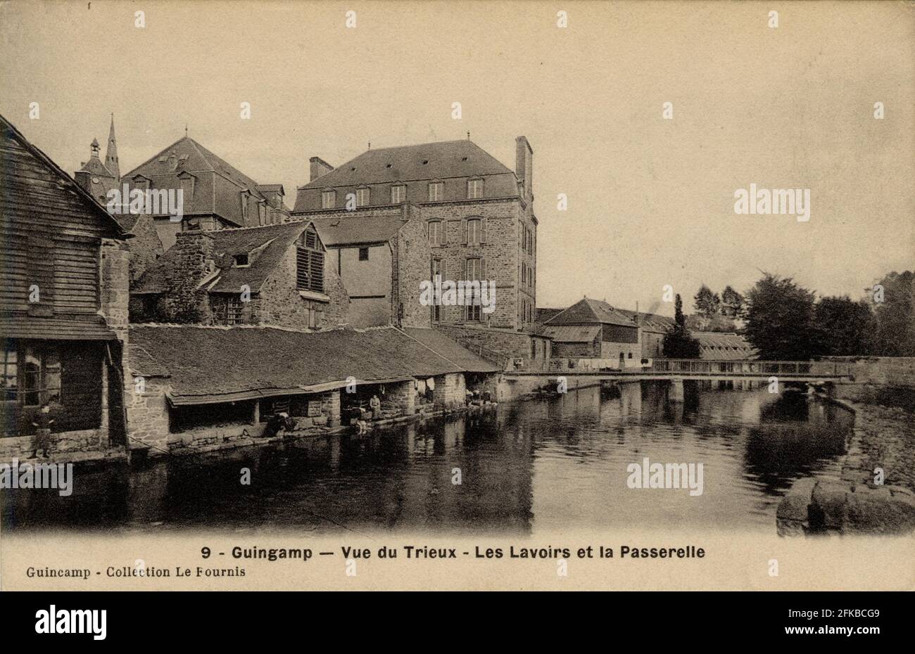 GUINGAMP. French department: 22 - Côtes-d'Armor. Region: Brittany. Postcard End of 19th century - beginning of 20th century Stock Photo