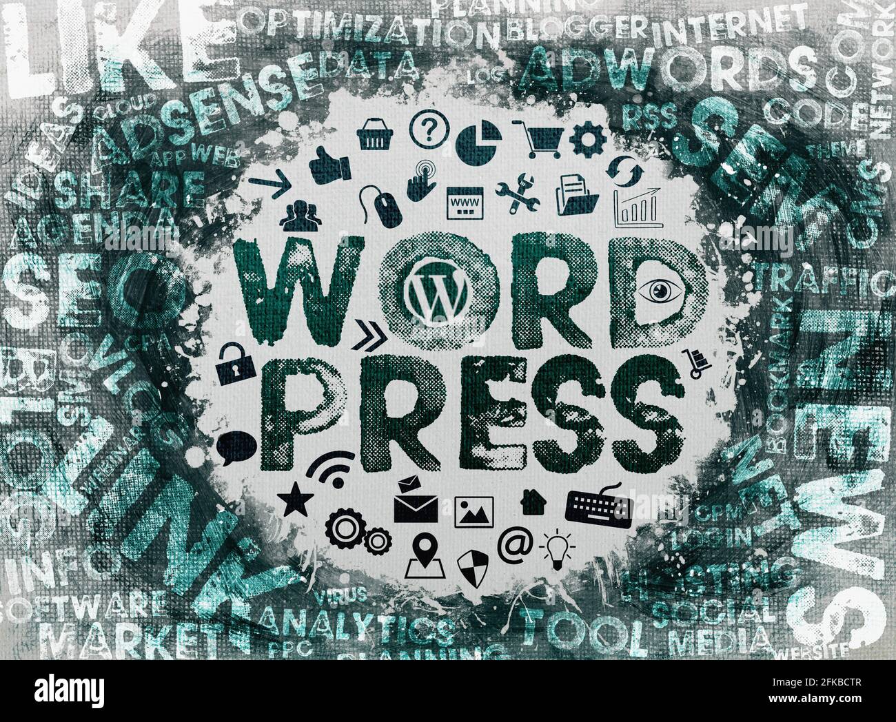Wordpress; WordPress concept on background Stock Photo Alamy