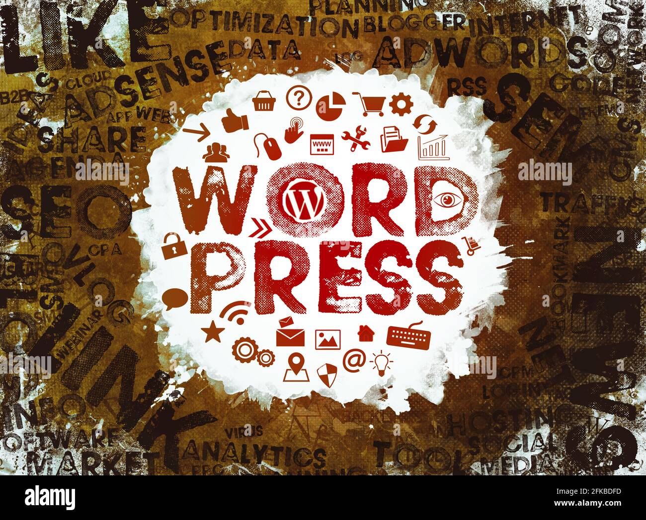 Wordpress; WordPress concept on background Stock Photo Alamy