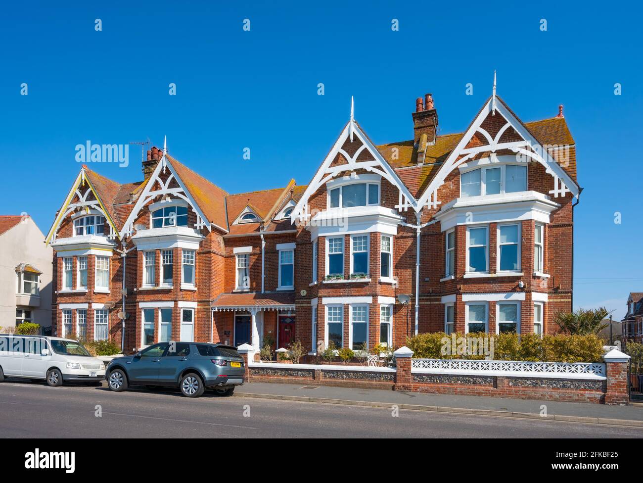 C19 (19tth century) Victorian 3 storey terraced houses the seafront in