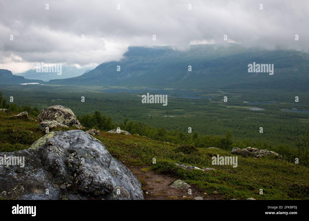 Kungsleden trail, between Aktse and Parte, Swedish Lapland Stock Photo