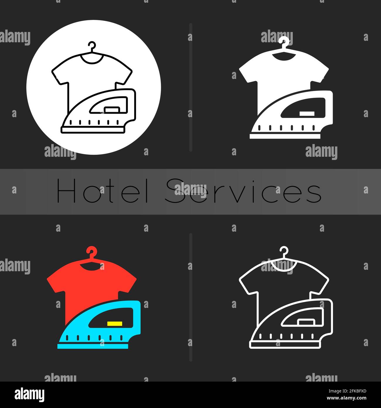 Laundry dark theme icon Stock Vector