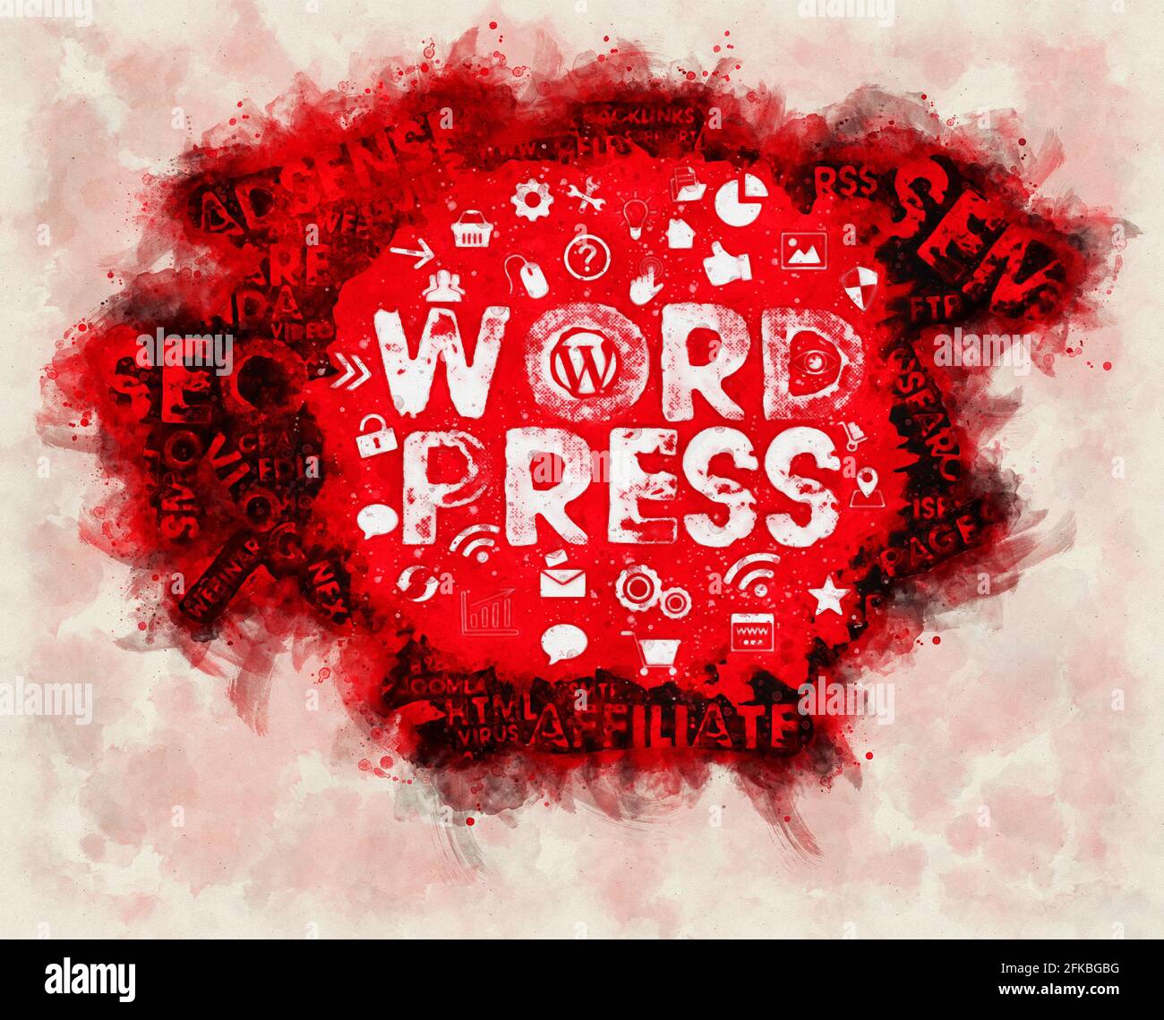Wordpress; WordPress concept on background Stock Photo Alamy