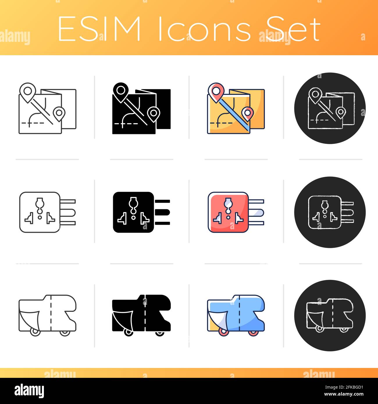 Travel icons set Stock Vector