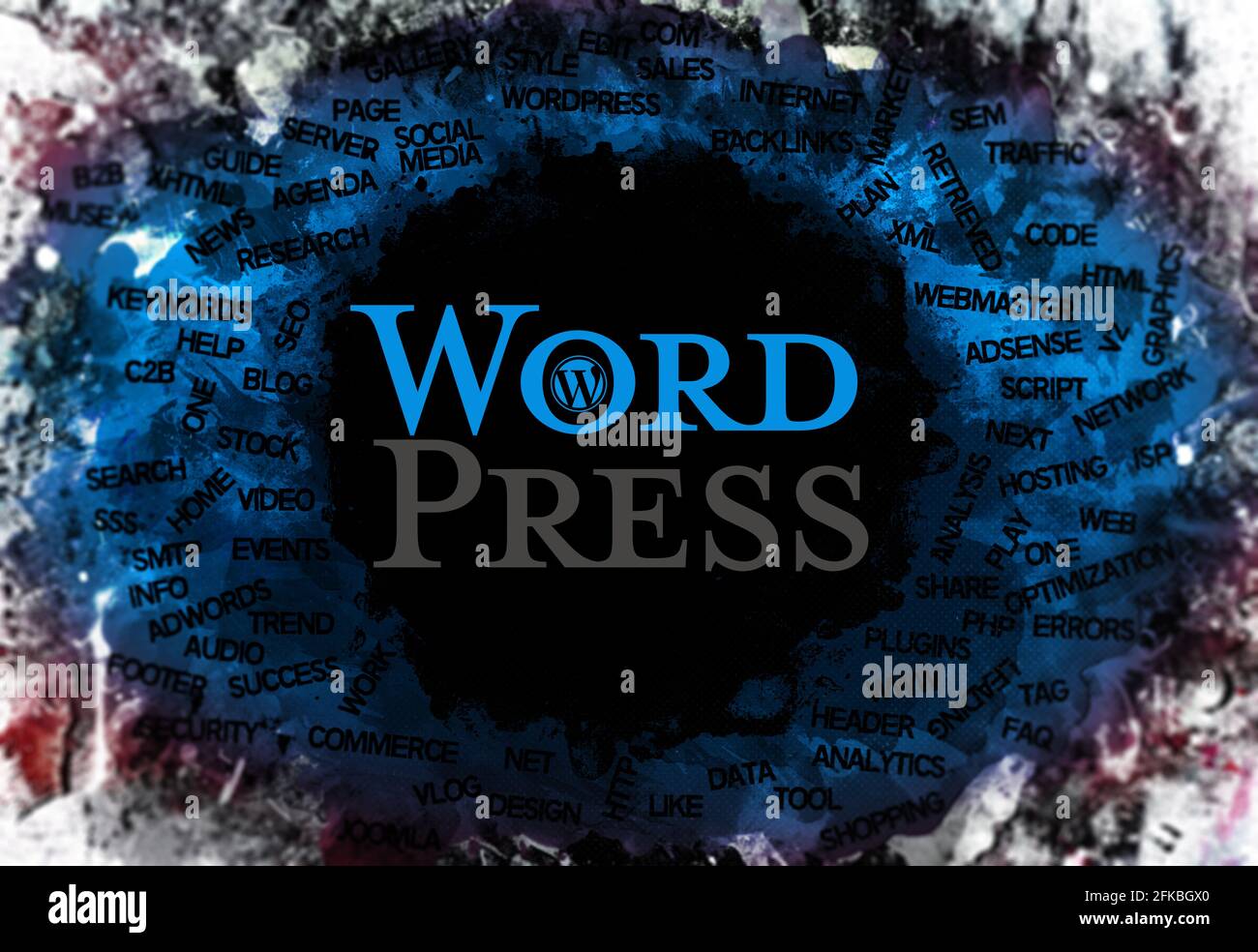 Wordpress; WordPress concept on background Stock Photo Alamy