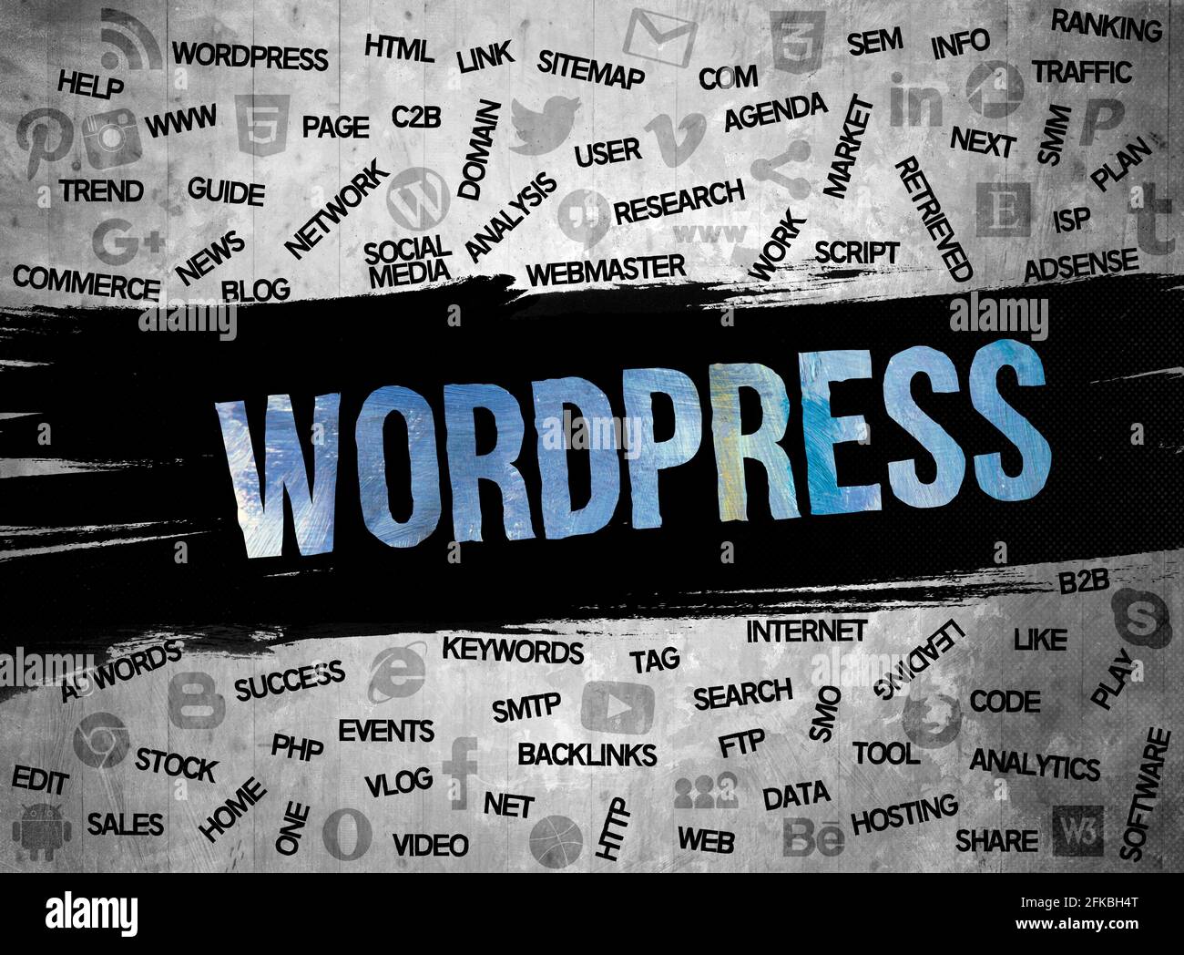 Wordpress; WordPress concept on background Stock Photo Alamy