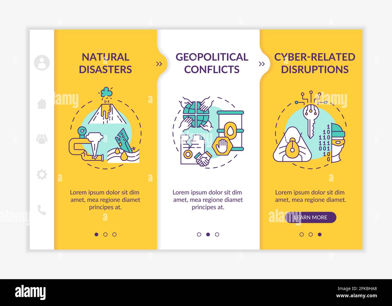 Energetic security risks onboarding vector template Stock Vector Image