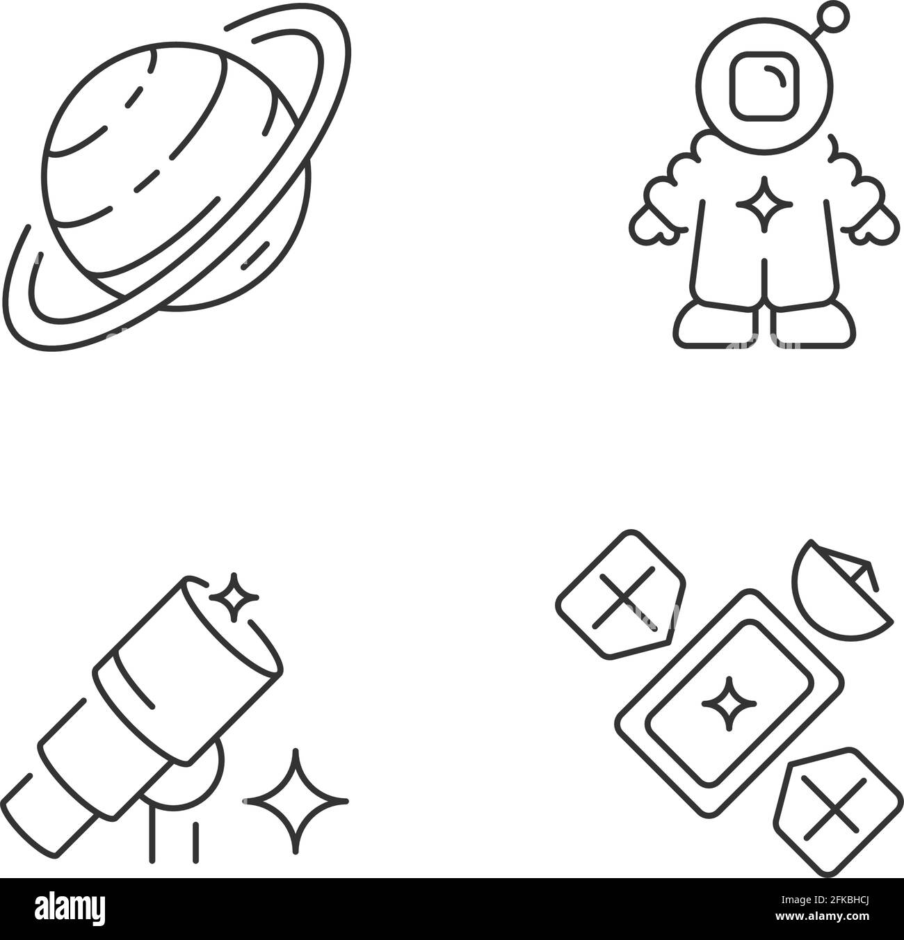 Astronautic linear icons set Stock Vector Image & Art - Alamy