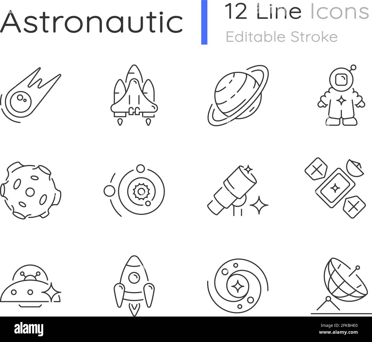 Astronautic linear icons set Stock Vector Image & Art - Alamy