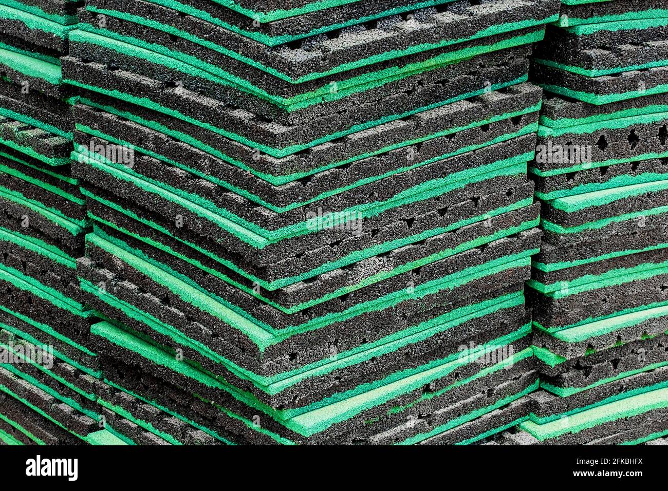 Thermal insulation or soundproof protection industrial building heat material, close up. Stock Photo