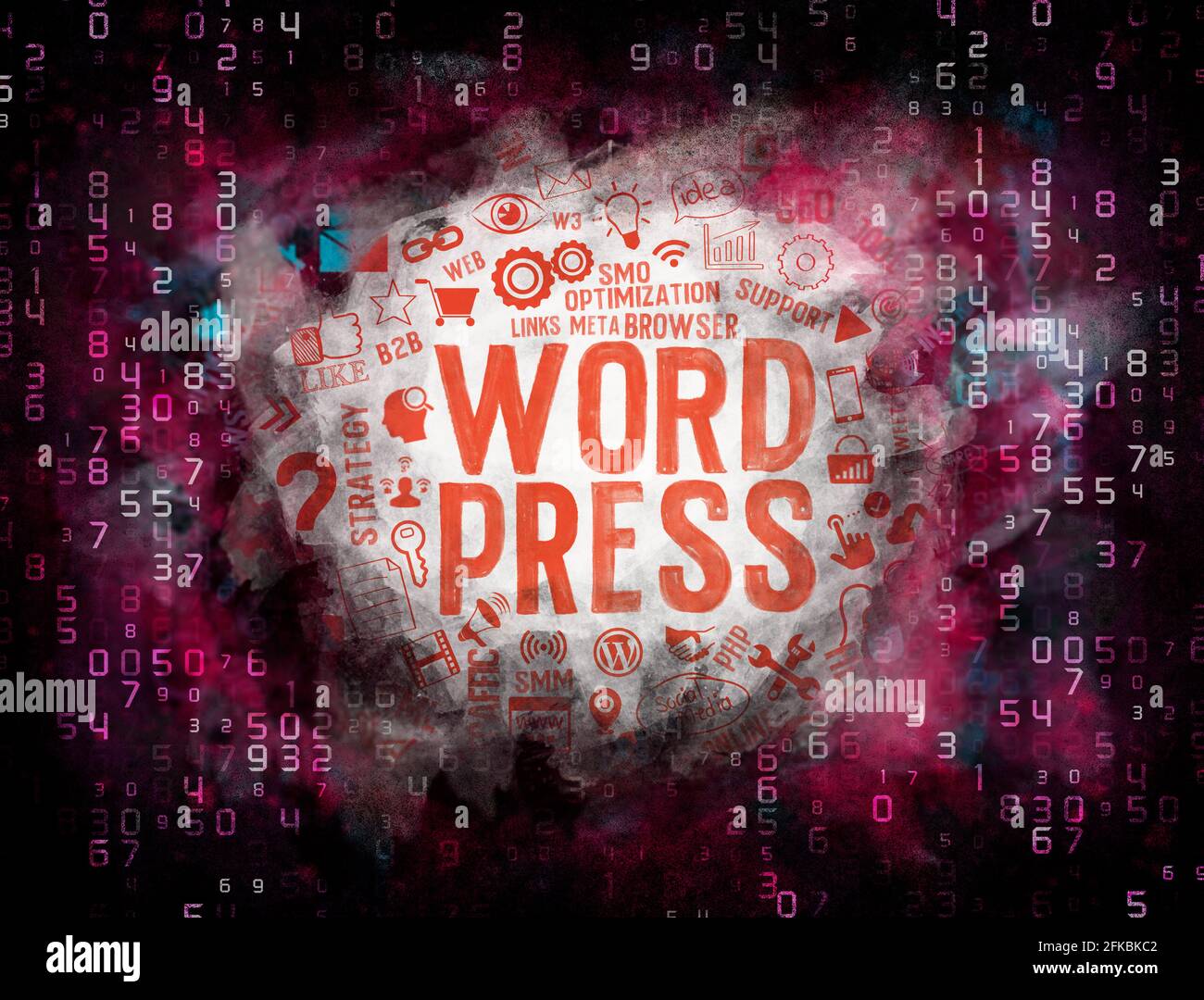 Wordpress; WordPress concept on background Stock Photo Alamy