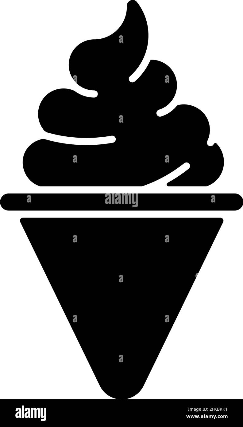 Ice cream cone black glyph icon Stock Vector