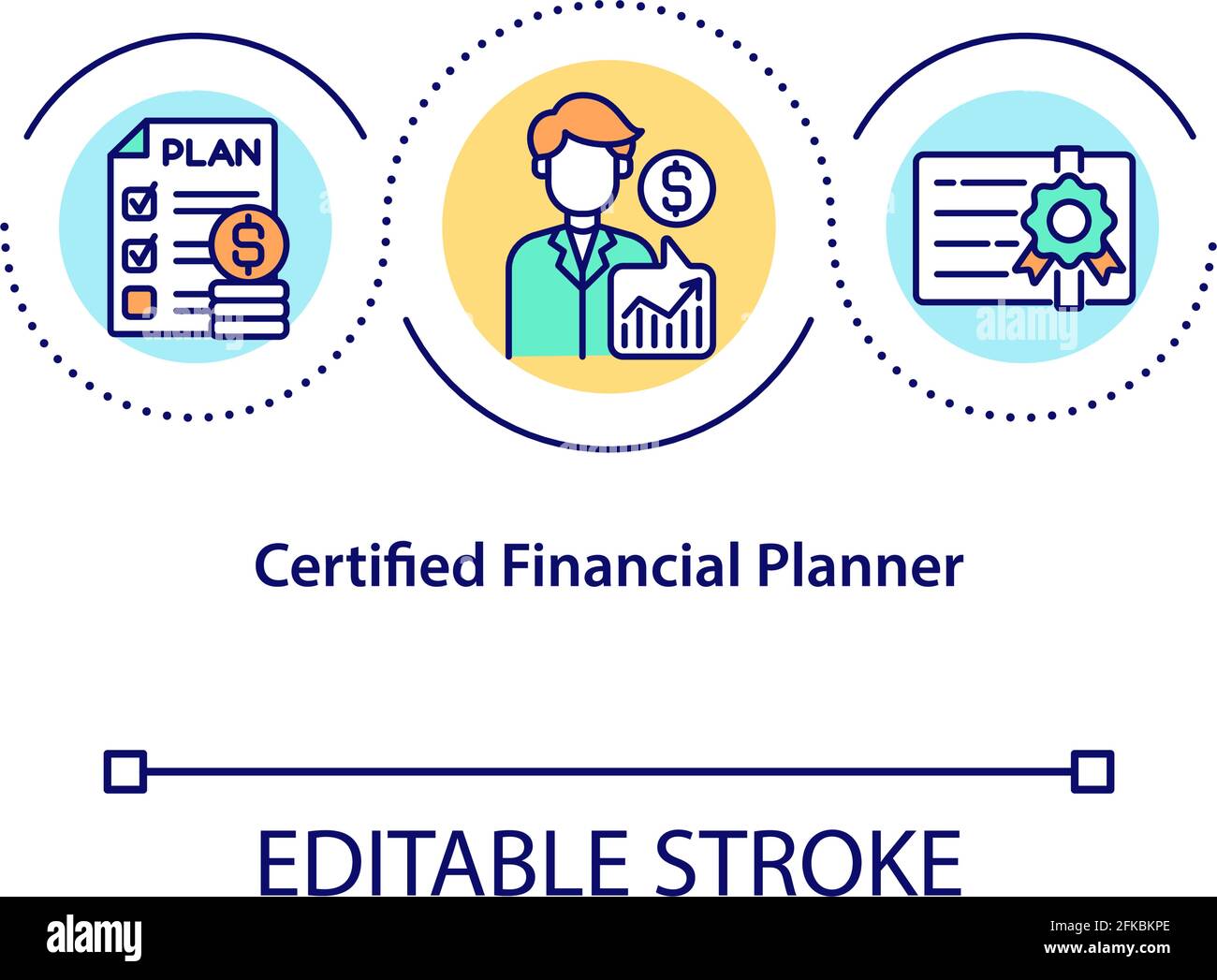 Certified financial planner concept icon Stock Vector