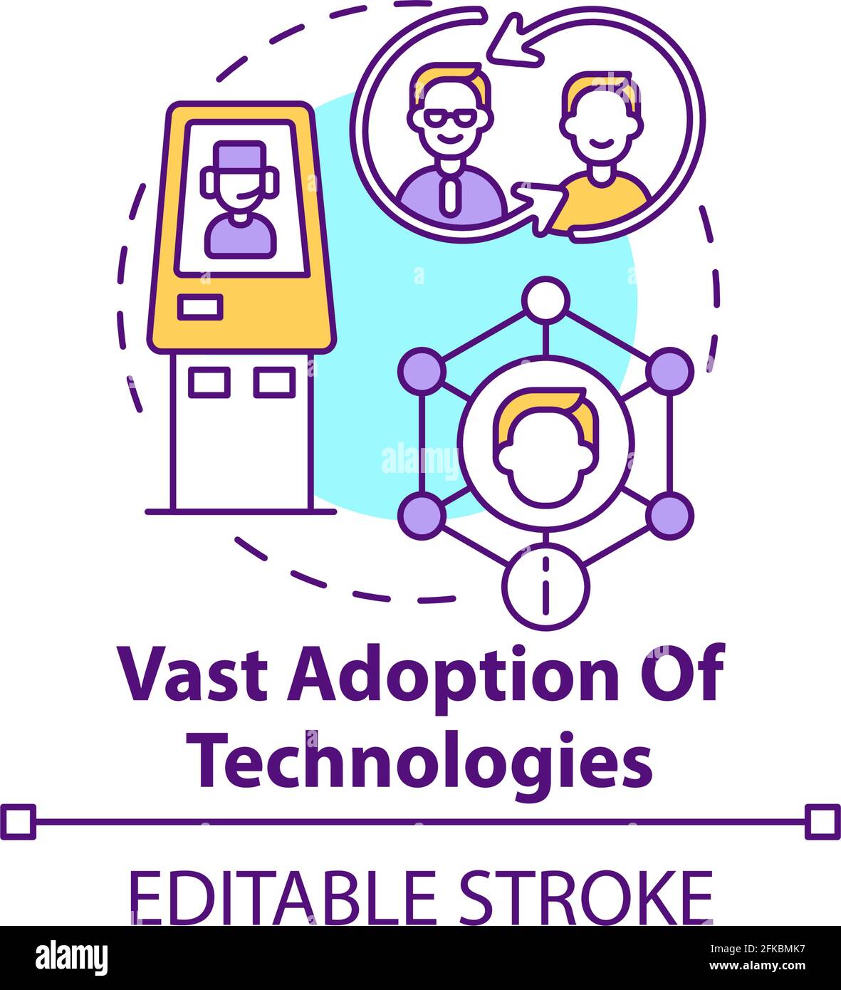adoption of the technology icon Vast adoption of technologies concept icon stock vector image & art