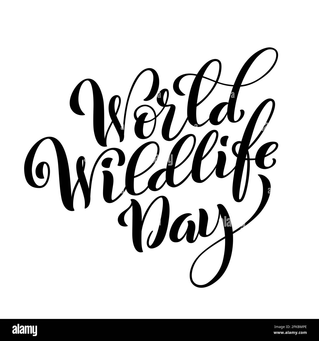 World wildlife day. March 3. Template for poster with handdrawn lettering. Vector Stock Vector