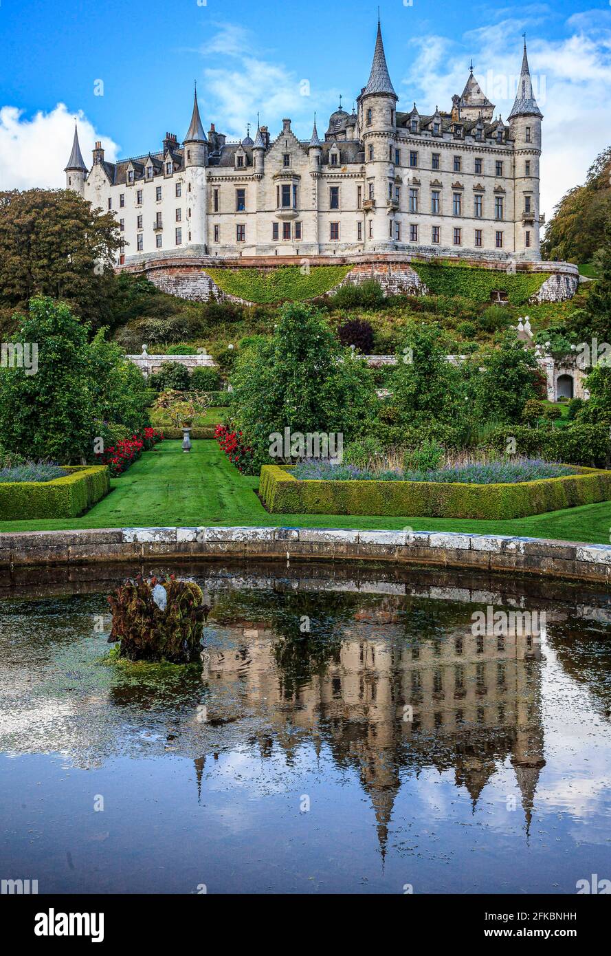 Dunrobin castle Golspie in the Scottish highlands is a fine example of a French chateau style castle. Scotland UK. Stock Photo