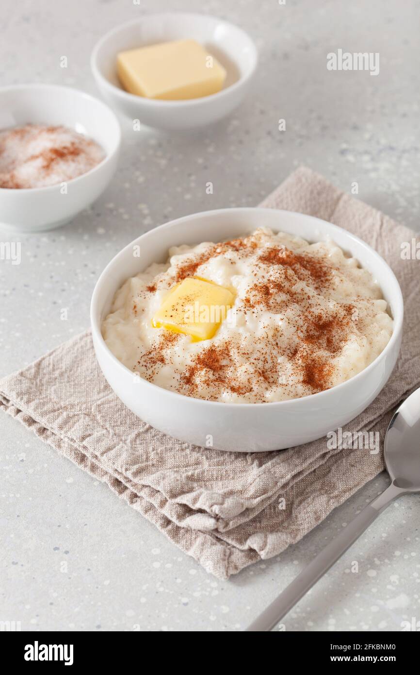 rice pudding with butter cinnamon. french riz au lait, norwegian ...