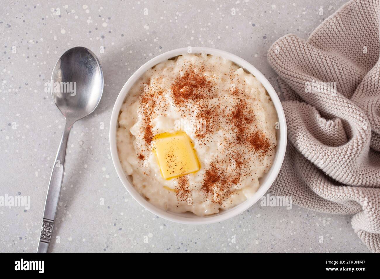 rice pudding with butter cinnamon. french riz au lait, norwegian ...