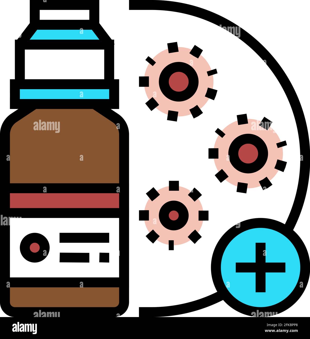 drugs infection treatment color icon vector illustration Stock Vector