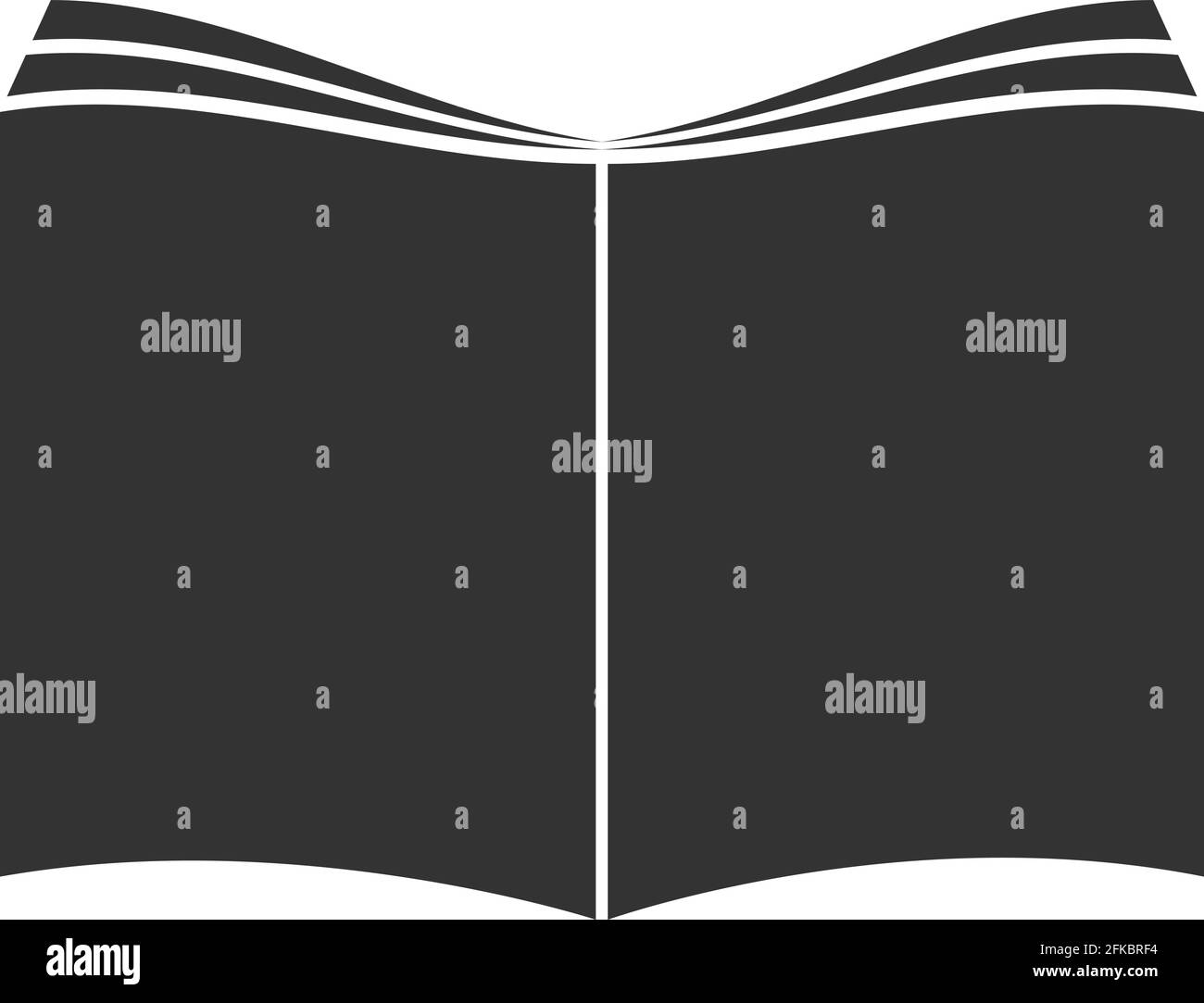 simple black open book or magazine symbol or icon vector illustration Stock Vector