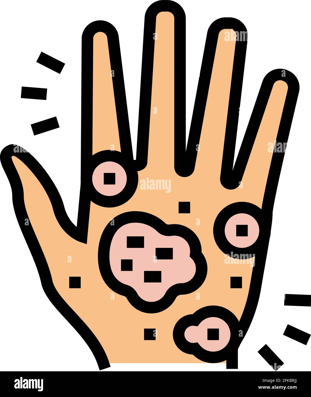hand eczema color icon vector illustration Stock Vector