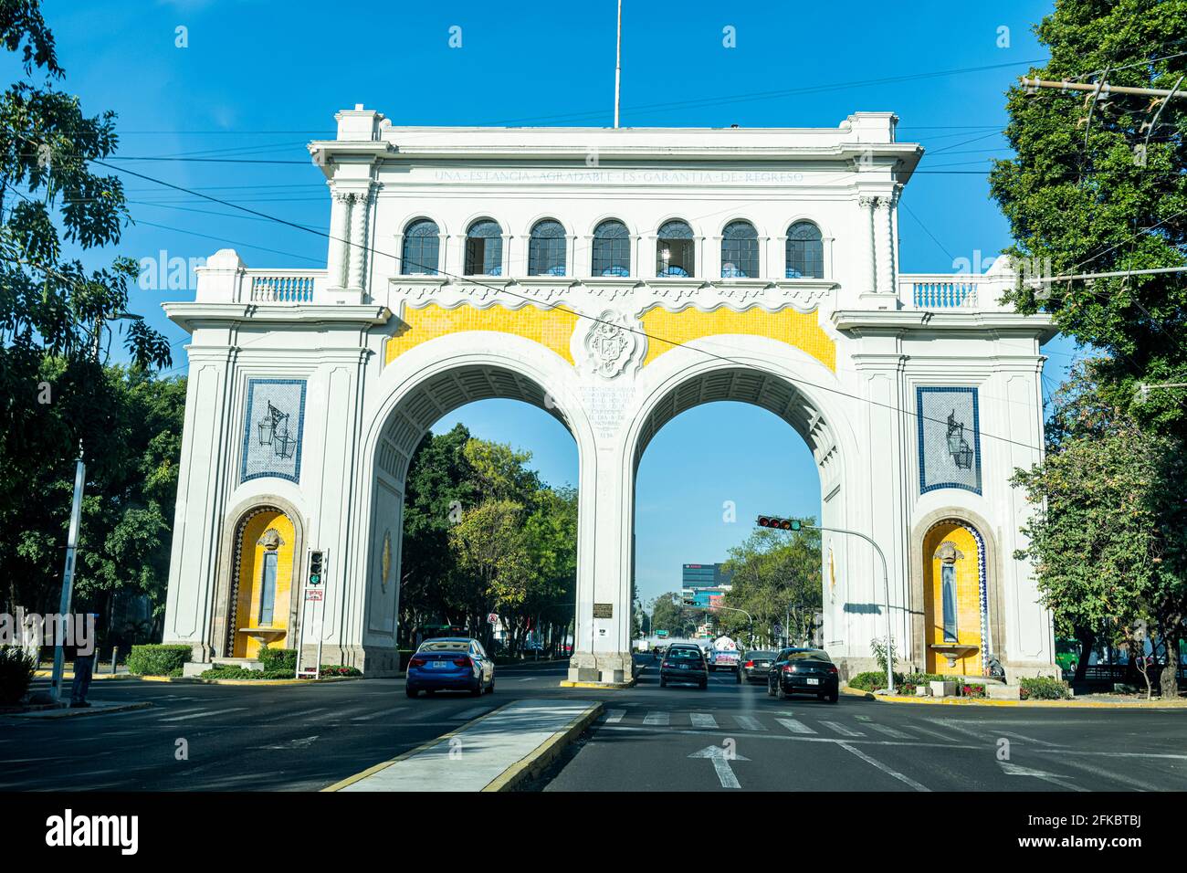 Entry gate to Guadalajara, Guadalajara, Jalisco, Mexico, North America Stock Photo
