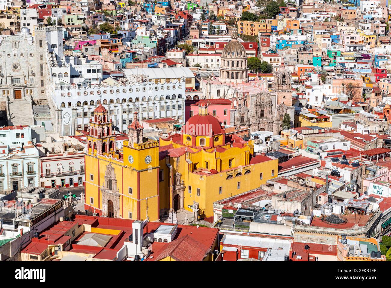 View over the UNESCO World Heritage Site, Guanajuato, Mexico, North America Stock Photo