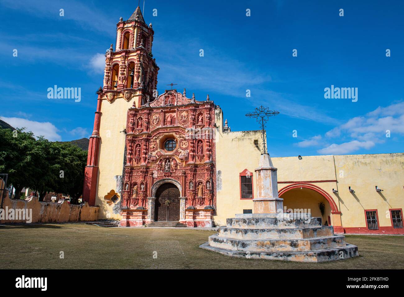 Landa Mission, UNESCO World Heritage Site, Franciscan Missions in the Sierra Gorda of Queretaro, Landa de Matamoros, Queretaro, Mexico, North America Stock Photo