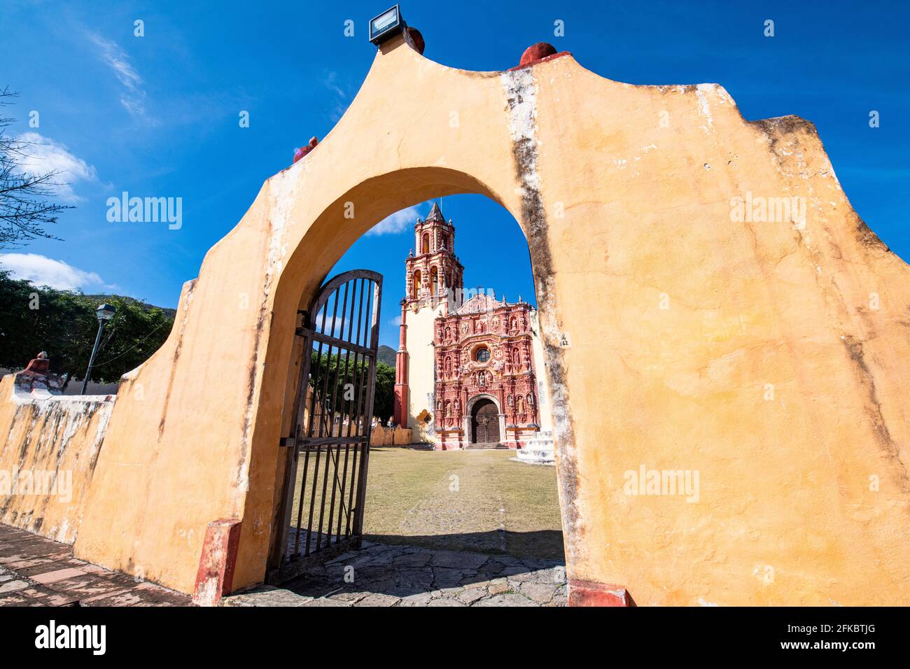 Landa Mission, UNESCO World Heritage Site, Franciscan Missions in the Sierra Gorda of Queretaro, Landa de Matamoros, Queretaro, Mexico, North America Stock Photo