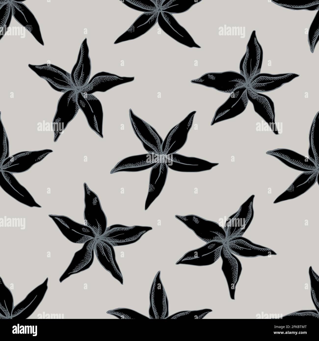 Seamless pattern with hand drawn stylized hancornia Stock Vector