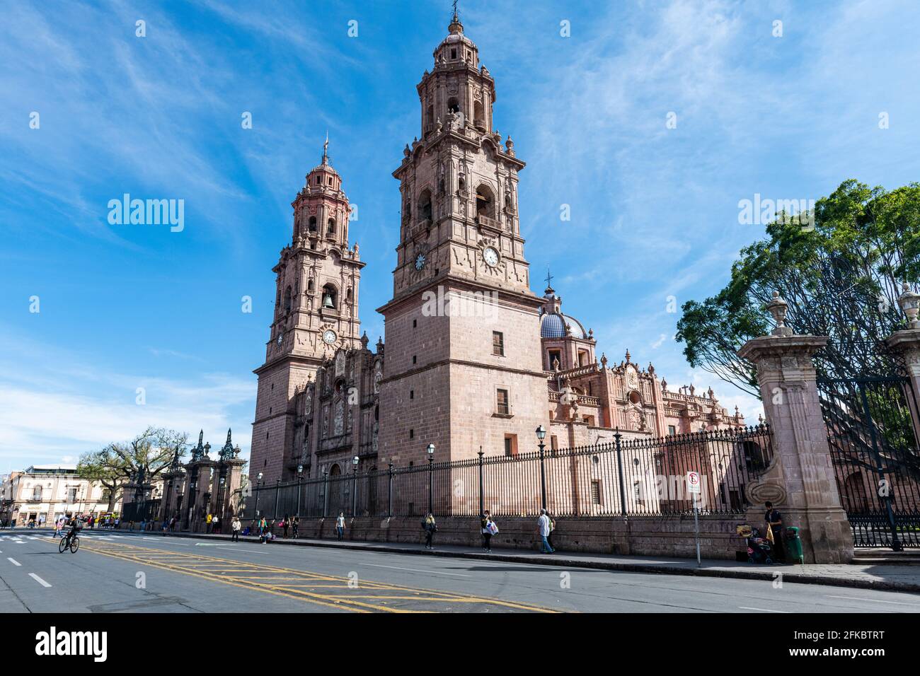 Morelia cathedral, UNESCO World Heritage Site, Morelia, Michoacan, Mexico, North America Stock Photo