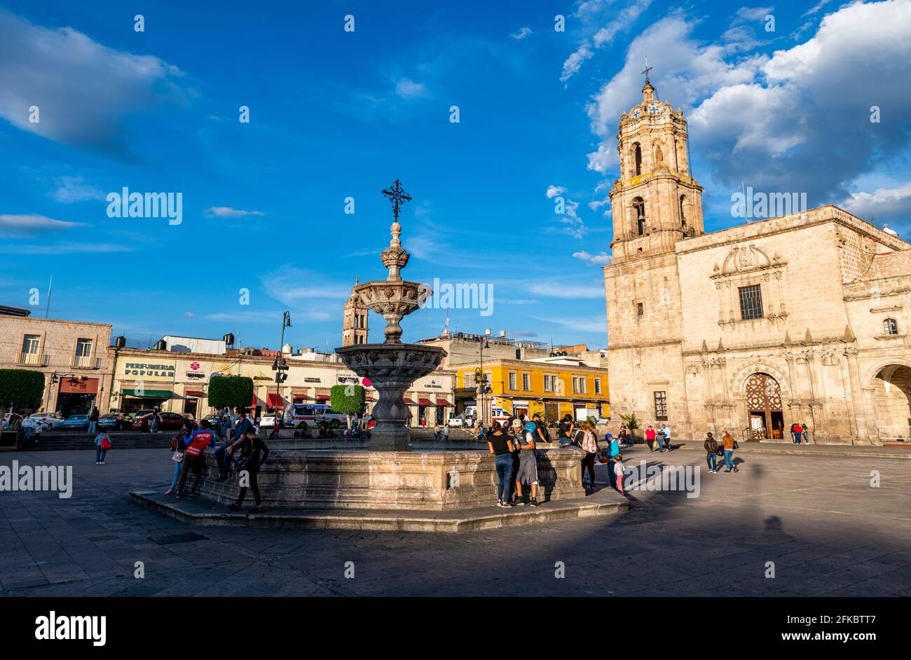 Valladolid Square and the San Francisco de Assisi square, UNESCO World Heritage Site, Morelia, Michoacan, Mexico, North America Stock Photo