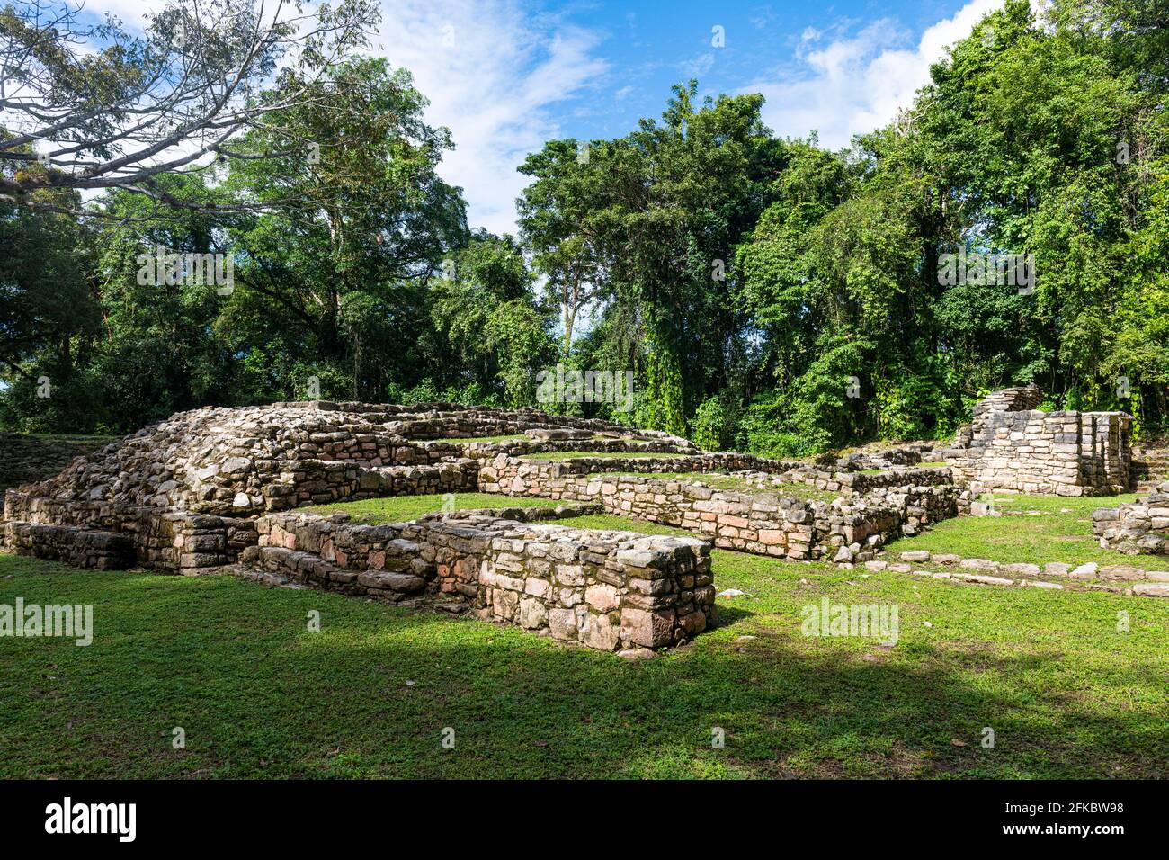 Archaeological Maya site of Yaxchilan in the jungle of Chiapas, Mexico ...