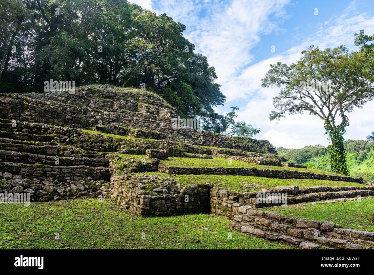 Archaeological Maya site of Yaxchilan in the jungle of Chiapas, Mexico ...