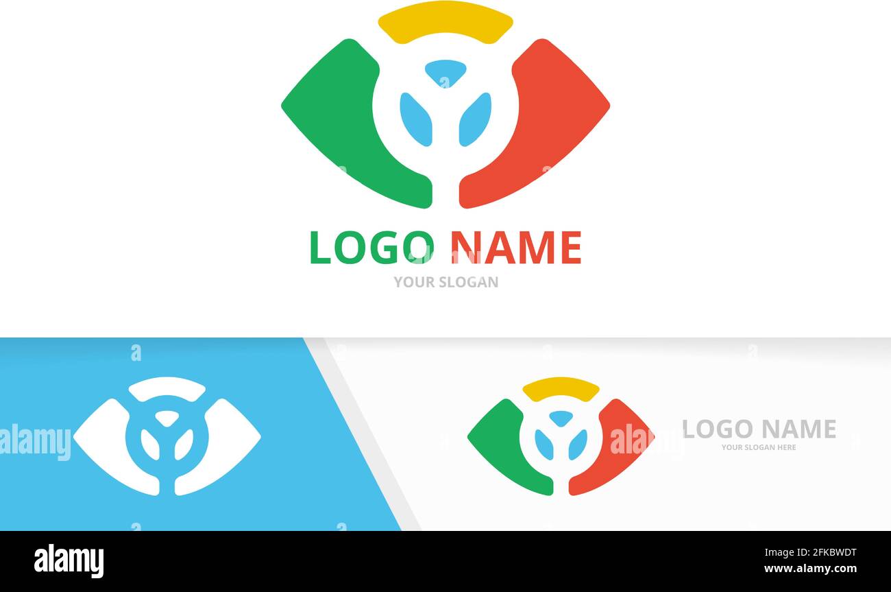 Vector eye logo combination. Unique vision logotype design template. Stock Vector